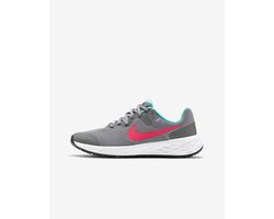 Nike Revolution 6 NN (GS) - Hardloopschoenen - Maat 35.5 - Smoke Grey/Washed Teal/Siren Red / Grijs Rood - Revolution - Hardlopen - Kinder Hardloopschoenen voor Kids