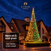 Lumedi 2000 Premium Duo - 7 meter - LED Kerstboom Buiten - Vlaggenmast kerstboom - 2000 warm wit, groen en rode Led Lampjes - Afstandsbediening - Kerstverlichting voor buiten