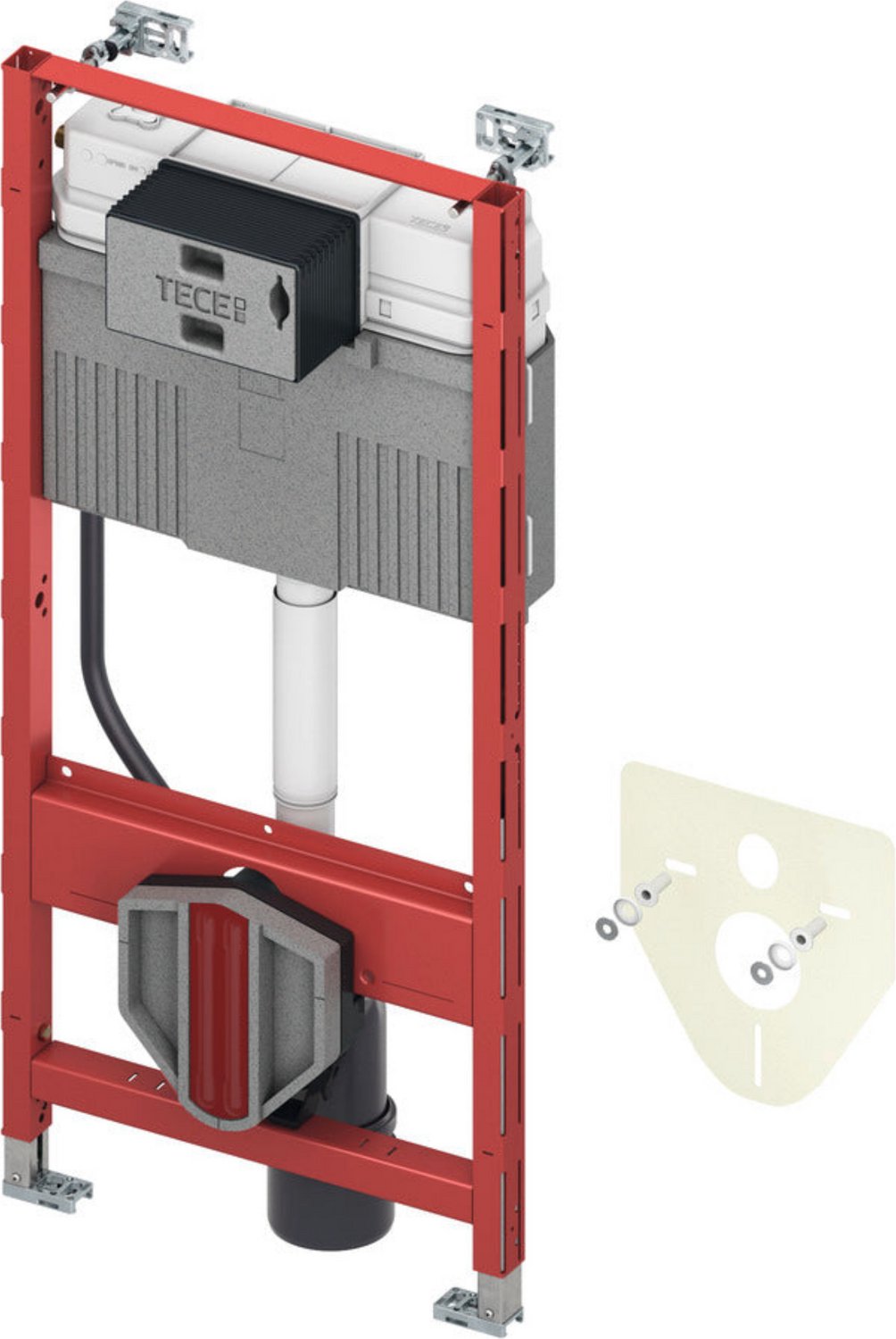 Tece TeceProfil module standaard wcinbouwframe met Unispoelkast wandbevestiging geluiddempset bouwhoogte 1120 mm