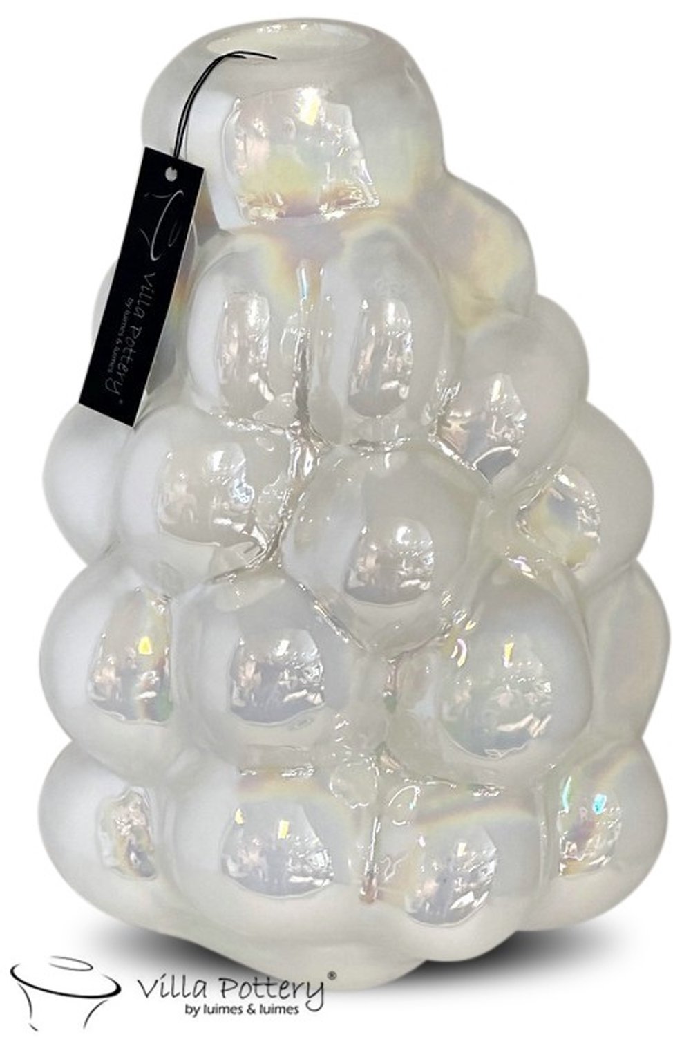 Villa Pottery Bubble Goud Glass 20 x 20 wit