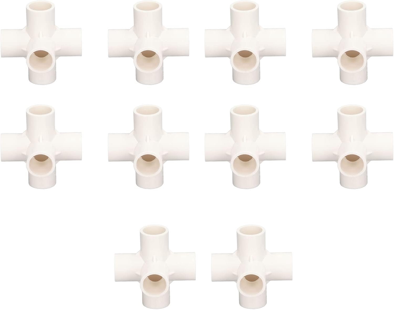 Dailygoods- PVC-fitting 10 Stuks - 5-weg Connector - Elleboogfitting - Driedimensionale Buisfitting - Voor Waterleidingen - Binnendiameter 20 mm