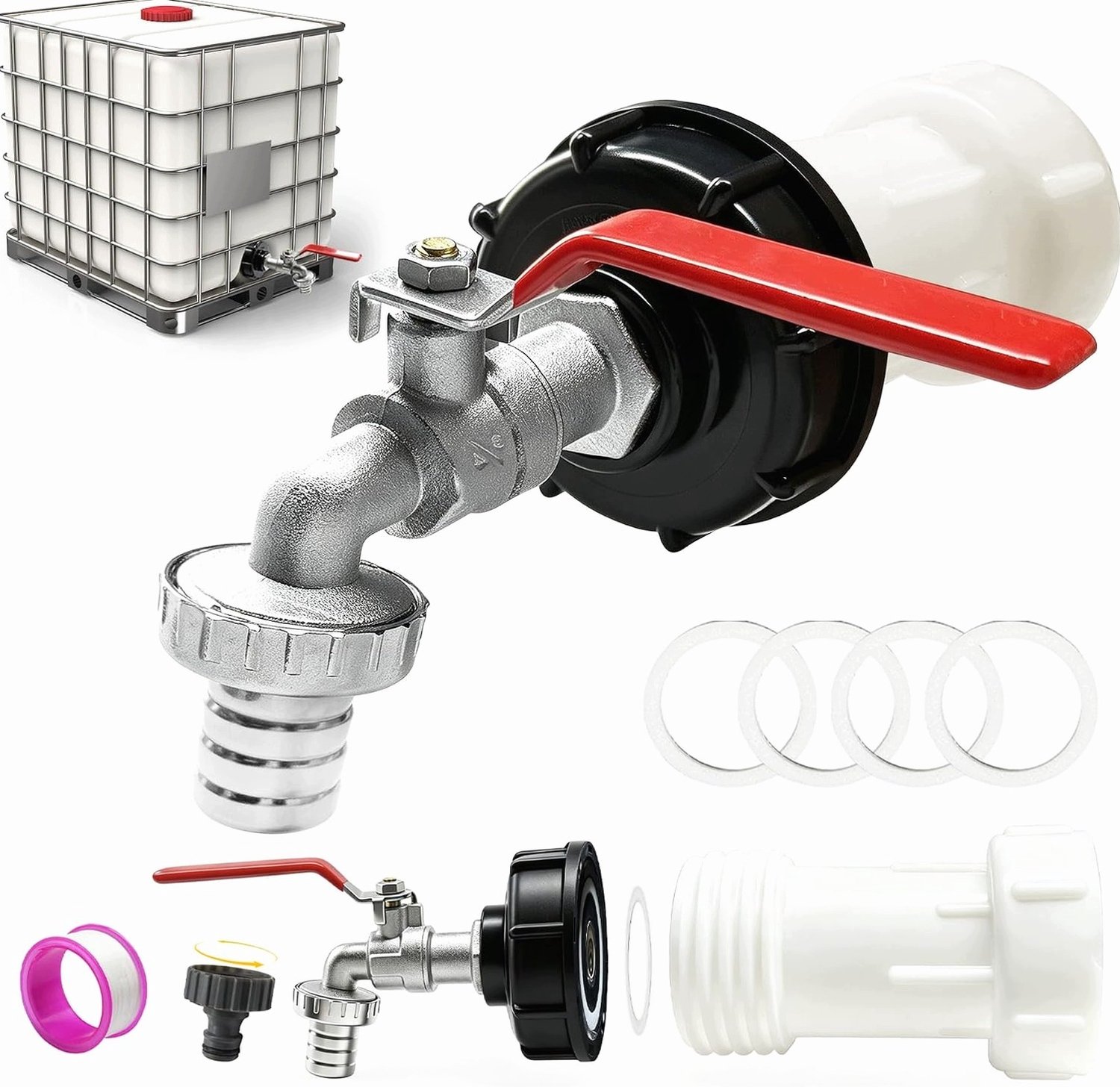 Kraanadapter S60x6 3/4" Metaal voor Watertanks - Tuin