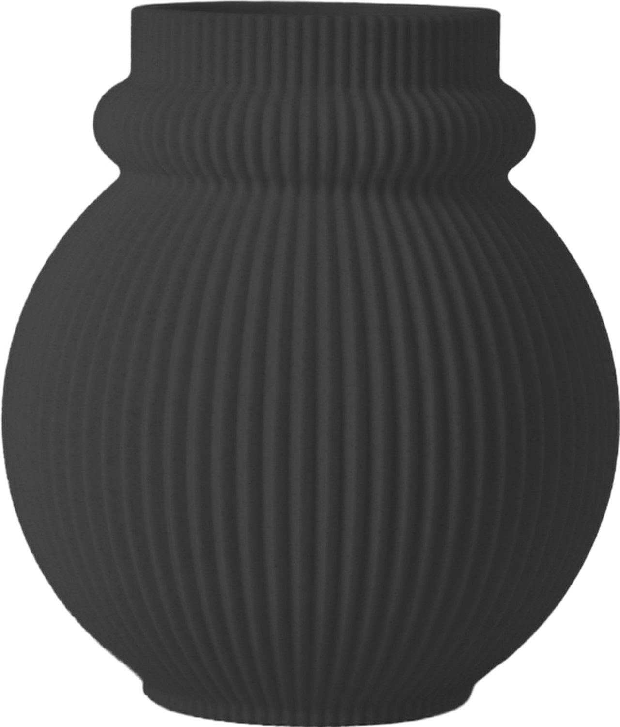 Layvo KARIN Vaas - Zwart - D23 x H25 cm - droogbloemen vaas - organische vaas - gerecycled plastic