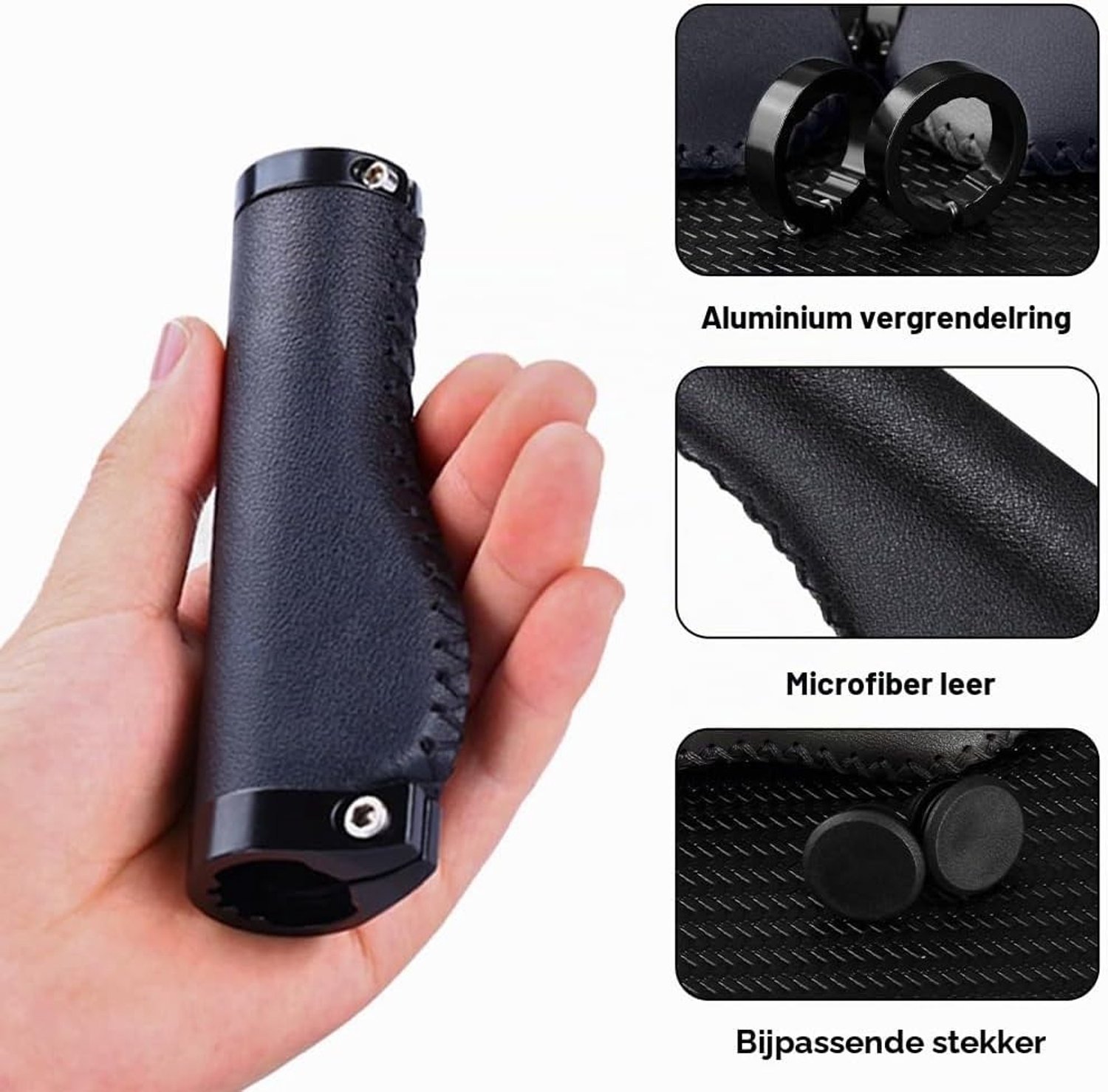 Ergonomische handgrepen voor mountainbikes met dubbele vergrendeling schokabsorberend en antislip geschikt voor e-bikes BMX en vouwfietsen 22 mm