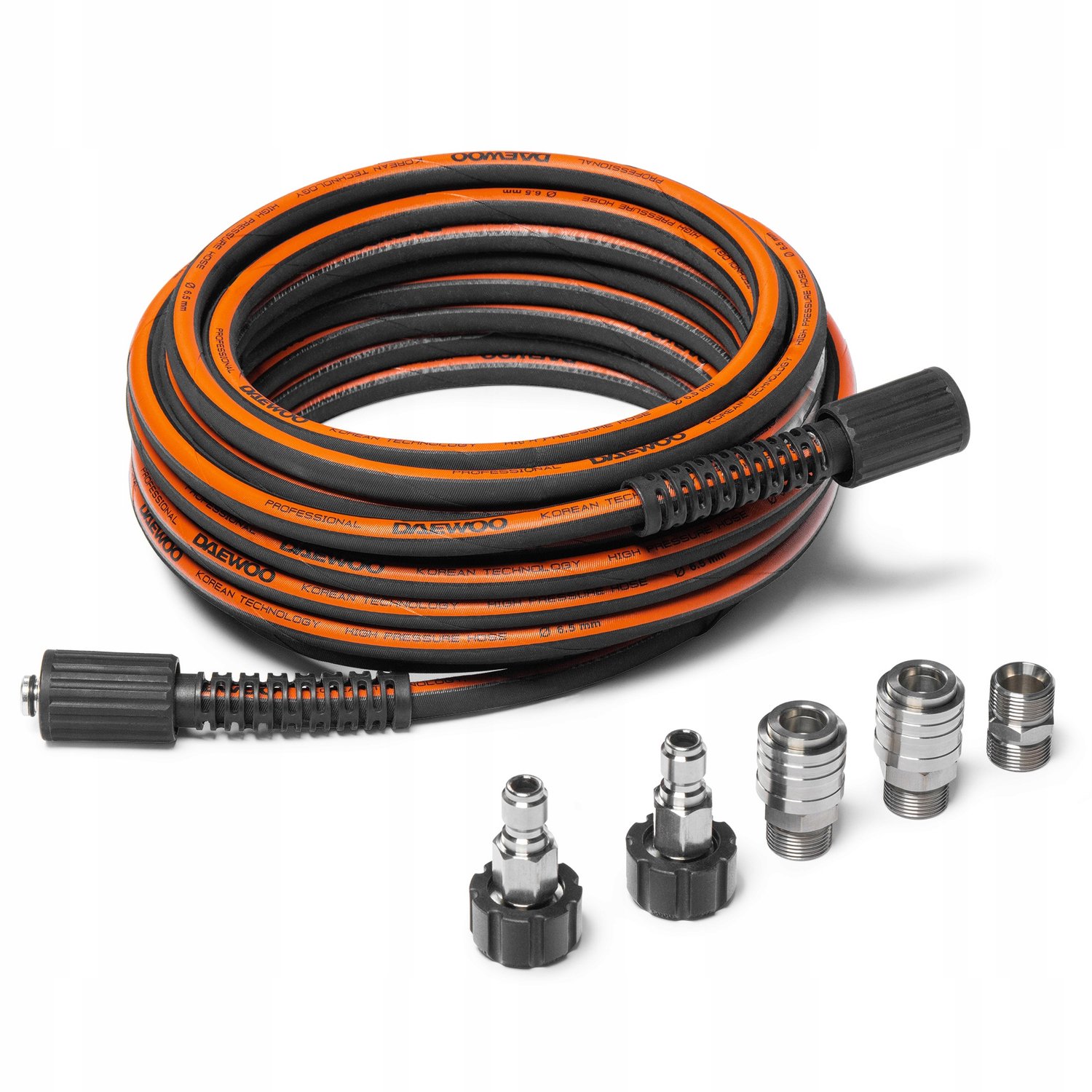 Hogedrukslang 12m, 248 bar, met diverse adapters