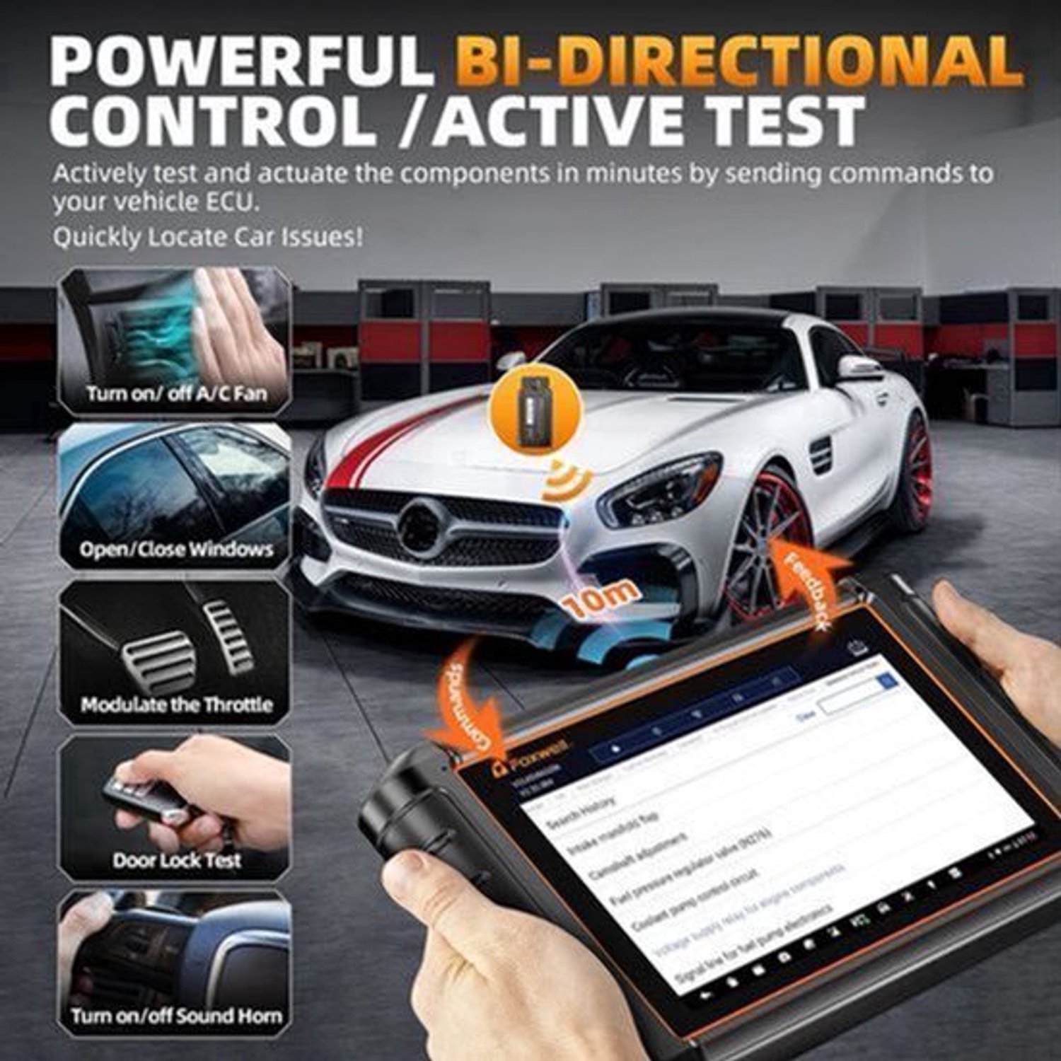 OBD2 Diagnosetool – OBD Scanner – Autodiagnose – Foutcodelezer – ECU Codering – 8-Inch Touchscreen – Bidirectionele Controle