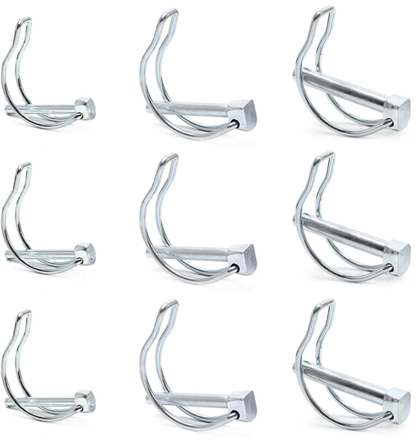 9 Pcs Locking Pin Type D Carbon Steel Safety Pin M4.5 M6 M8 Axle Locking Pin for Agricultural Vehicles - ShopVlot