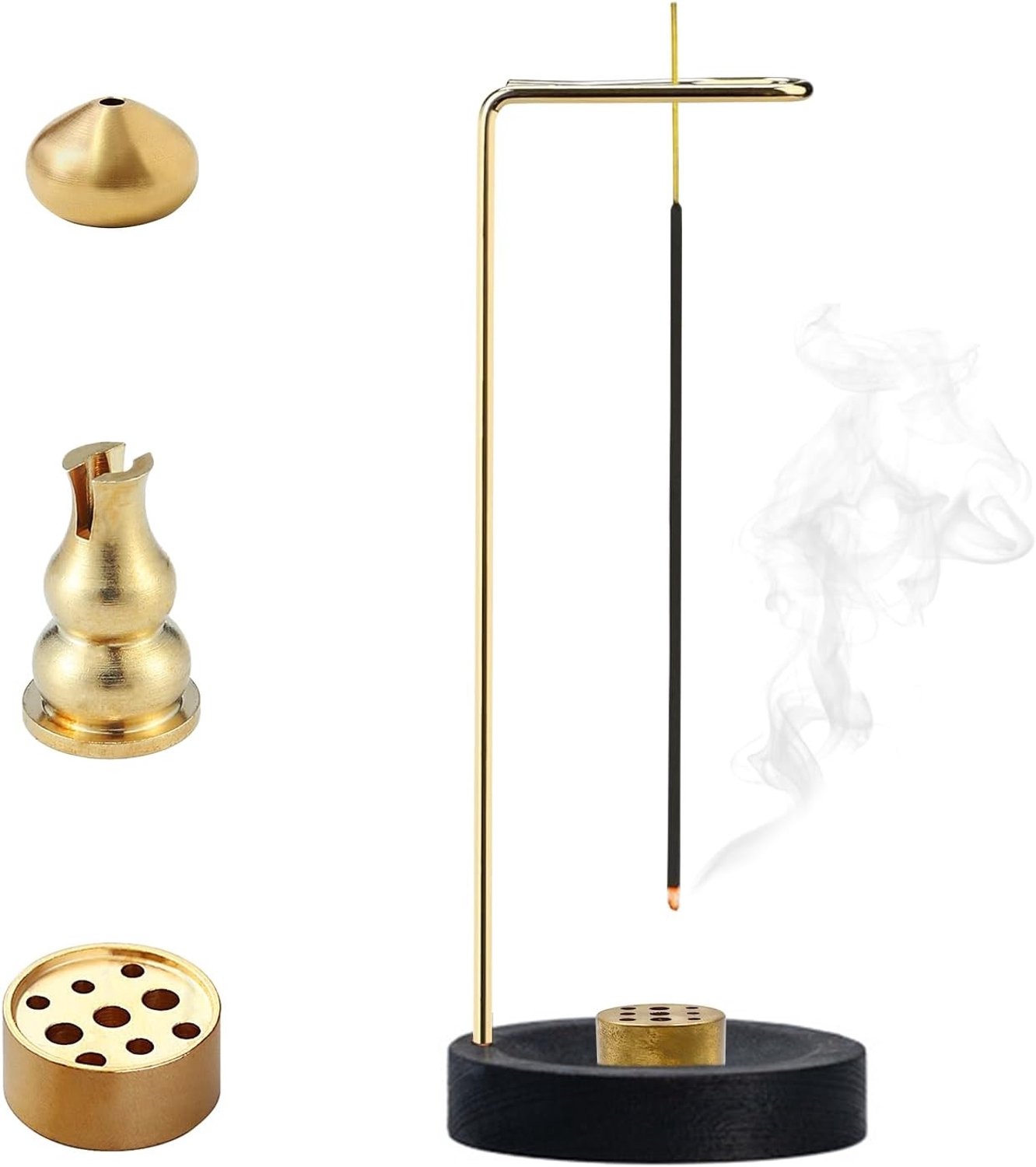 Handgemaakte 2-in-1 Incensestokhouder van Hout voor Yoga, Meditatie en Aromatherapie in Zwart