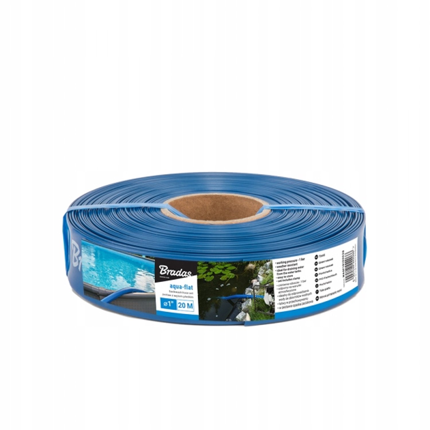 Merkloos Platte Waterslang 2" 30m voor Pompen - 1 Bar