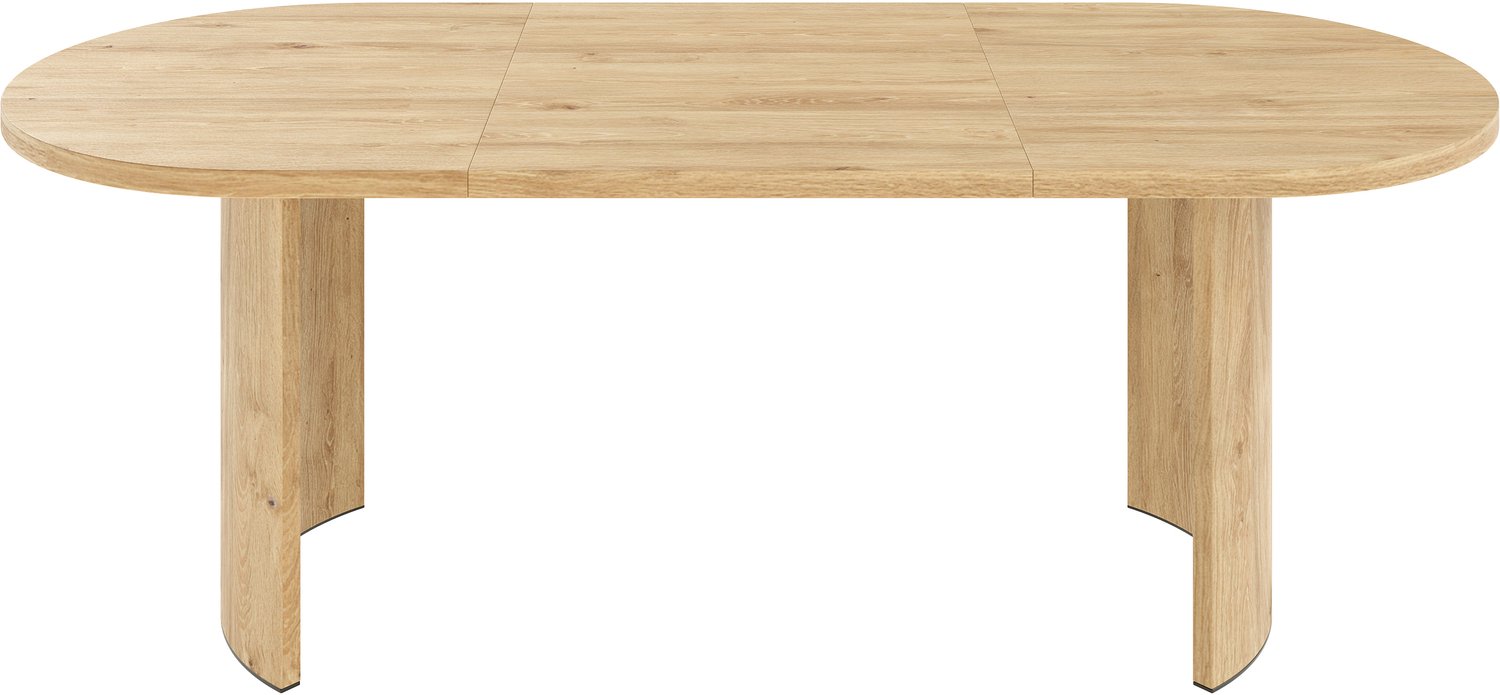 SONNENH Eettafel - Gebogen onderstel - 200 x 90 cm - 200 x 90 x 75 cm - Eikenlook
