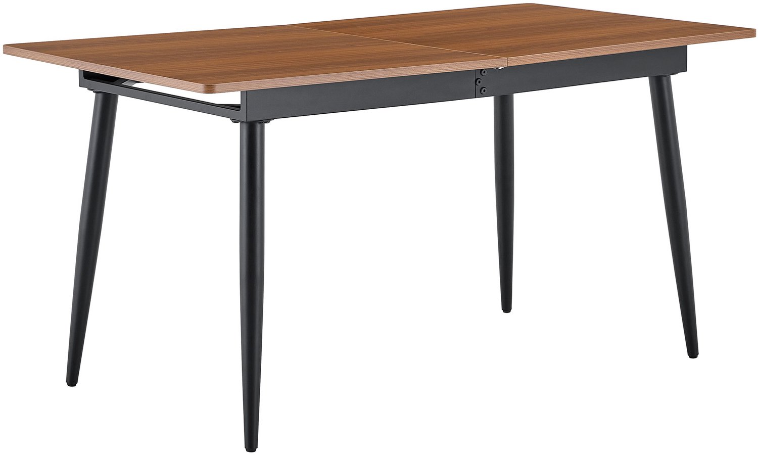 SONNENH Uitschuifbare eettafel - Walnootlook en zwart metaal - 150–190,5 x 80 cm