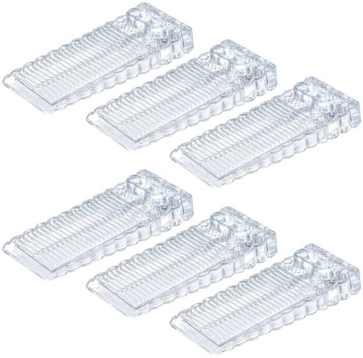 Antislip deurstopper - transparant | In hoogte verstelbare deurwig - voor tegels en houten vloeren | 6 stuks