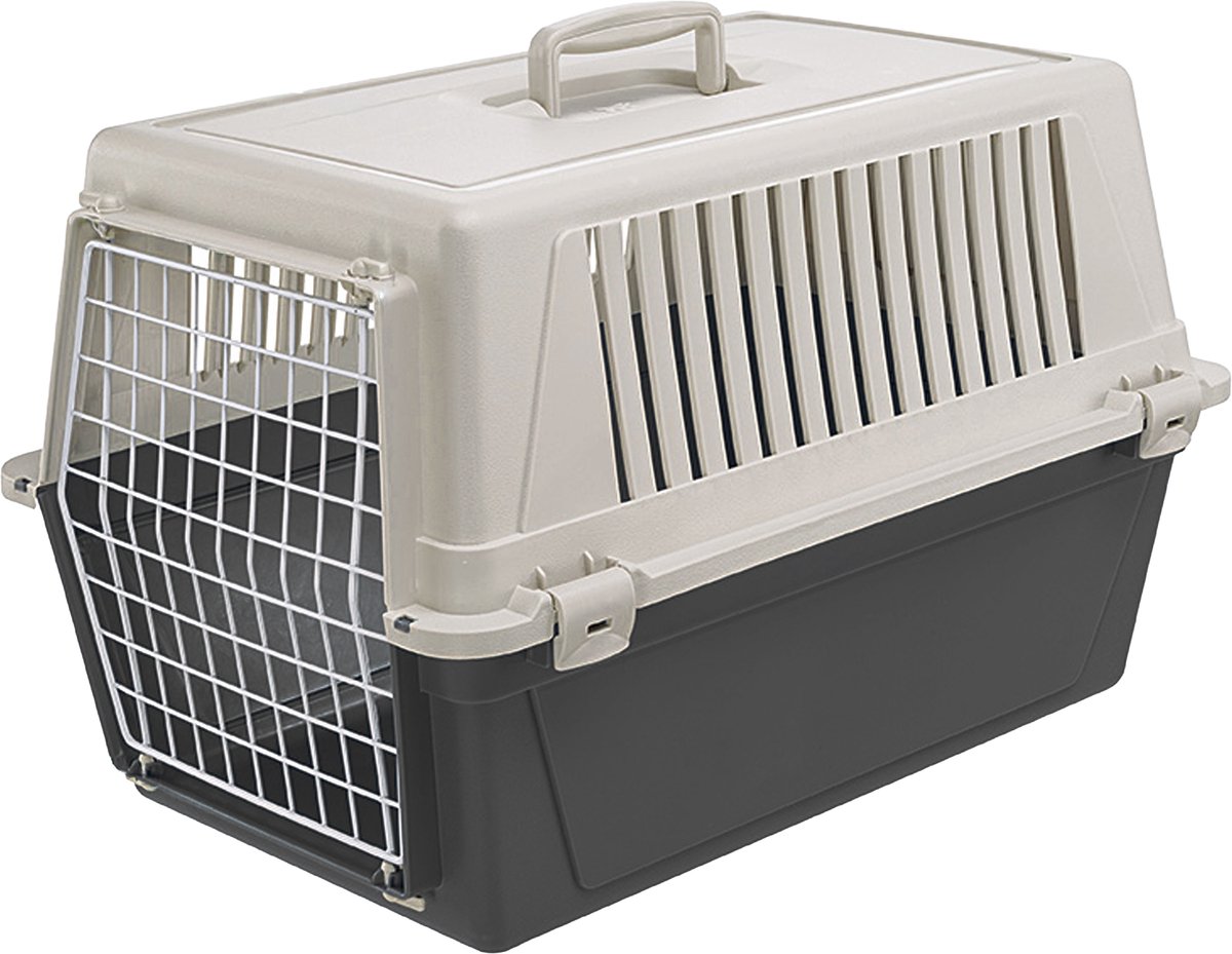 Bol.com Ferplast Transportbox Voor Honden en Katten Tot 15 kg - Ventilatiesleuven - Zwart - 40 x 60 x h 38 cm aanbieding