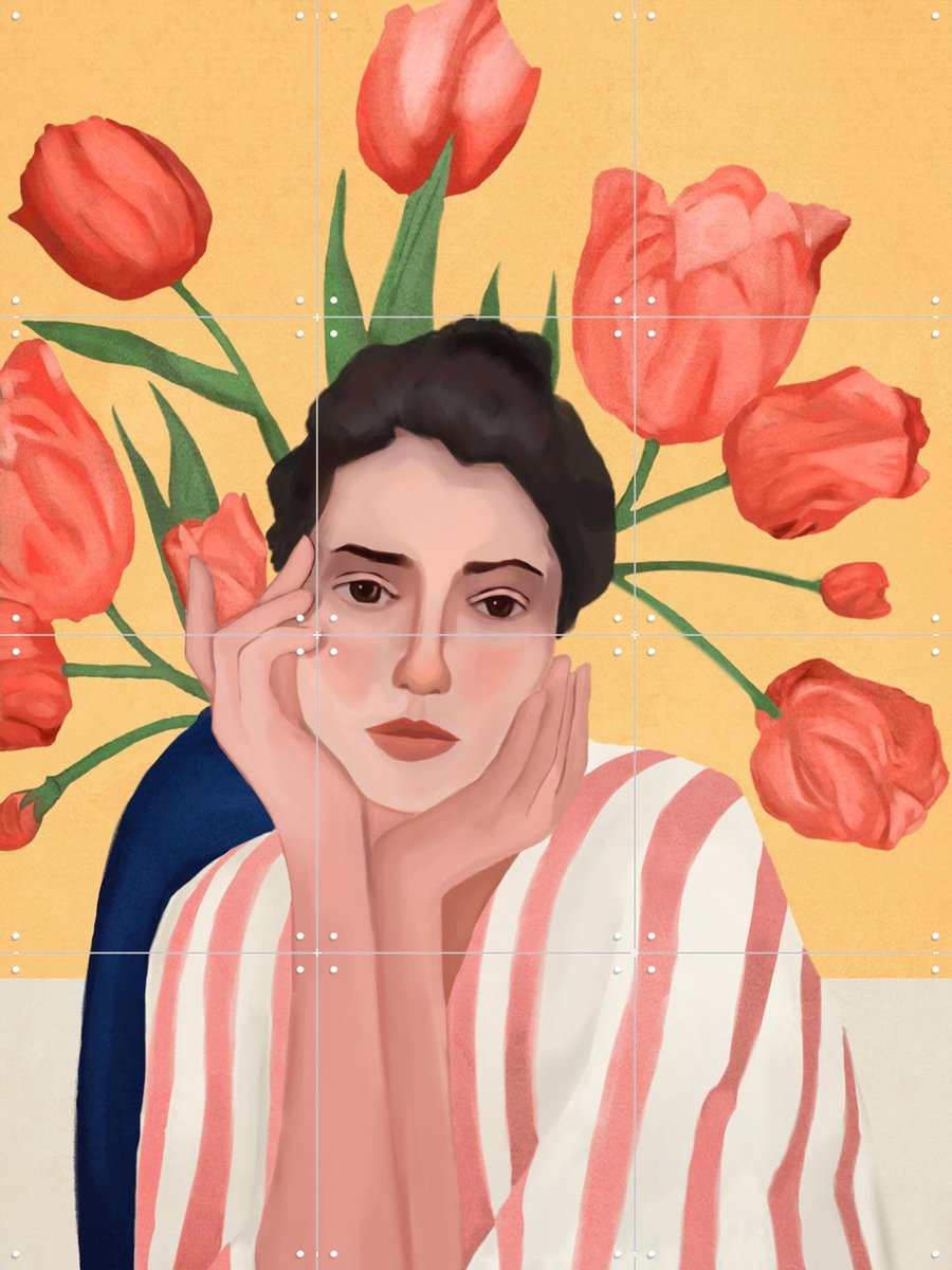 IXXI She Is The Spring, Branka Kodžoman - 60 x 80 cm - Gratis ophangtool - Grote wanddecoratie en posters - Illustraties, Digitale Kunst, Slaapkamer