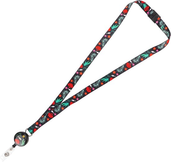 Breakaway Lanyard met Retractable Badge Reel, Veiligheidsmechanisme, ID Badge en Sleutelhouder met Artistiek Ontwerp (Diep Zee) — afbeelding 3