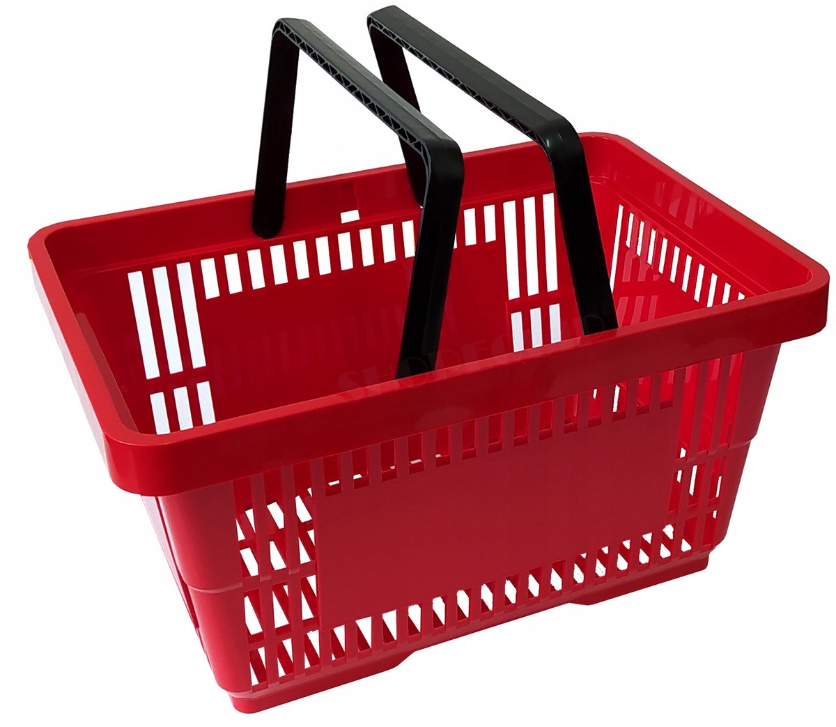 Rode Winkelmand 22L - Duurzaam Plastic, 2 Handvatten