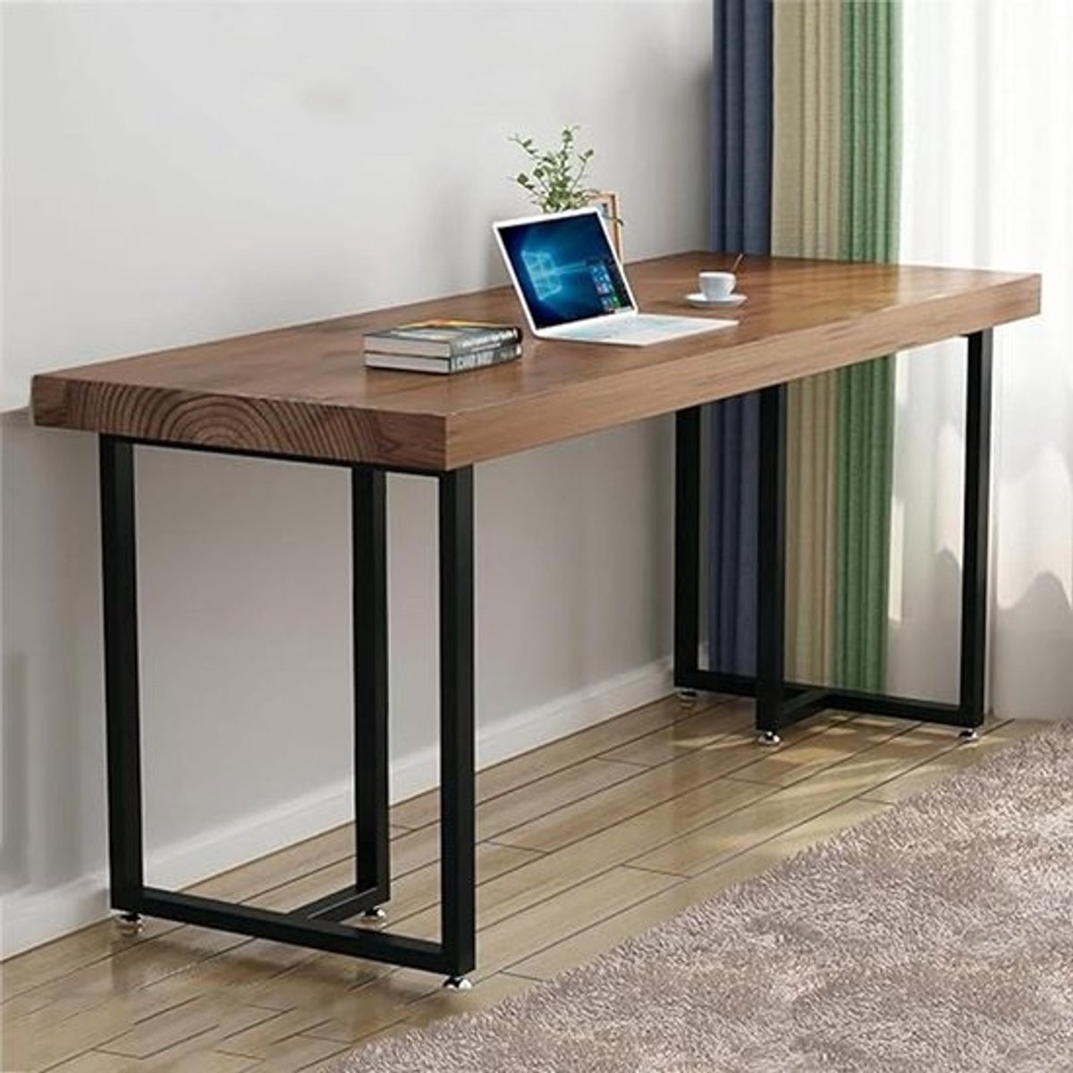 Set van 2 T-vormige tafelpoten - 45 x 40 cm - Zwarte metalen meubelpoot - voor stoel, bureau of eettafel