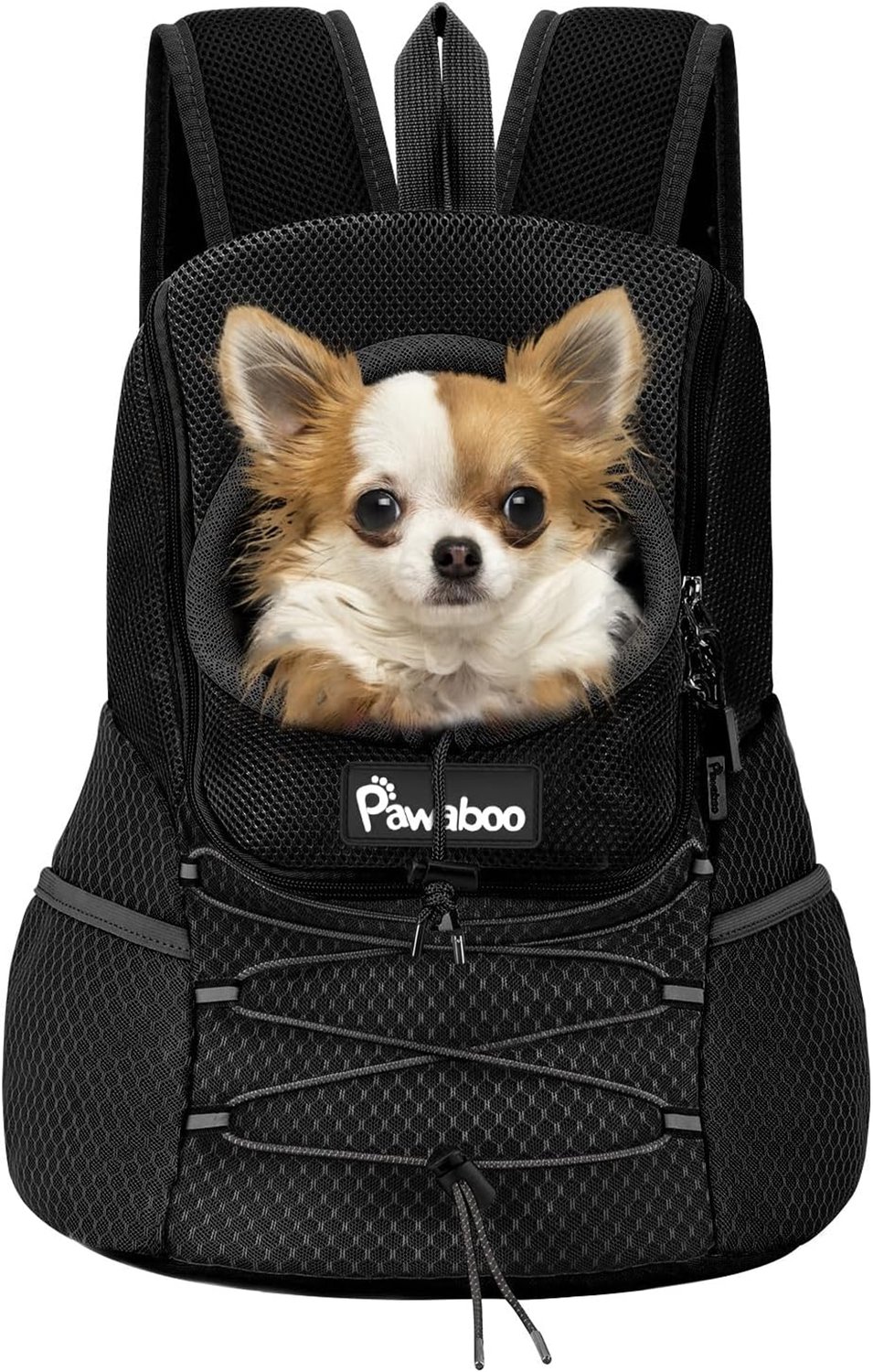 Pawaboo Pet Dog Carrier Backpack, Puppy Dog Travel Front Carrier for Small Dogs, Adjustable Breathable Dogs Carrying Backpack with Safety Strips for H