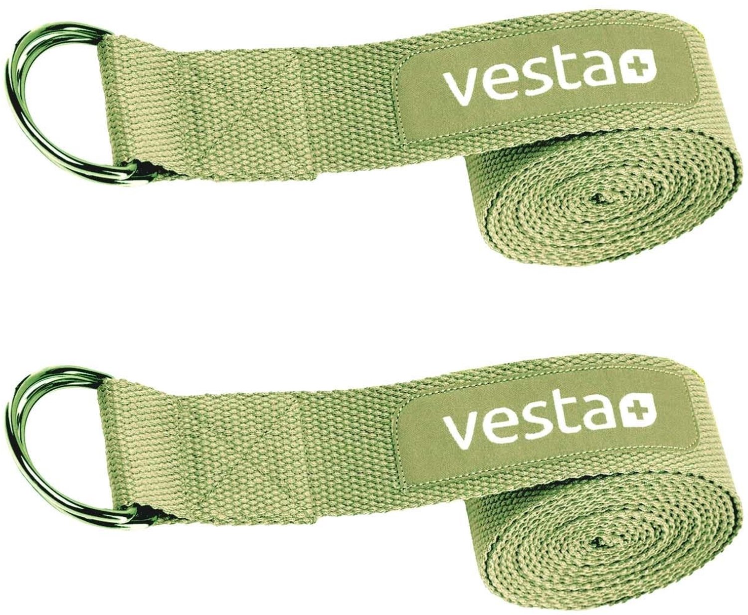 Set van 2 Yogariemen - Groene Katoenen Yogaband van 250 cm