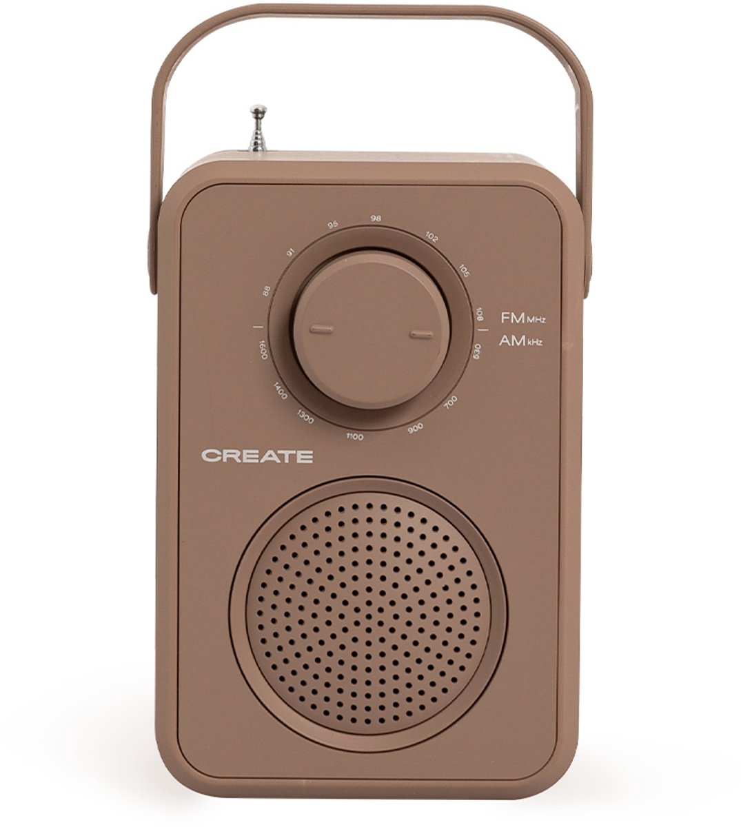 CREATE - Draagbare AM/FM-radio 5 W met ingebouwde luidspreker - Mokka - RADIO SPEAKER STUDIO