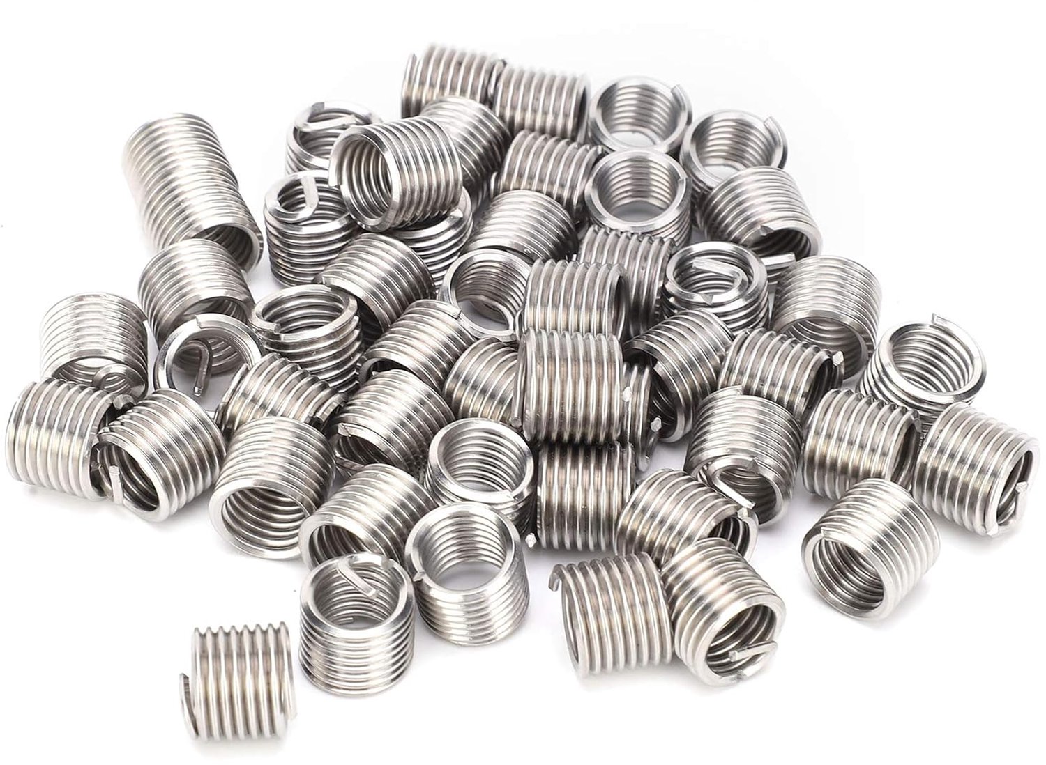 50 stuks Draadinzetstuk Mouwbusschroef Beschermende spiraalschroef Reparatiemoerset M10 x .51.5D Draadreparatiehuls Mouwbusschroef Verloopmoer (1,5D)