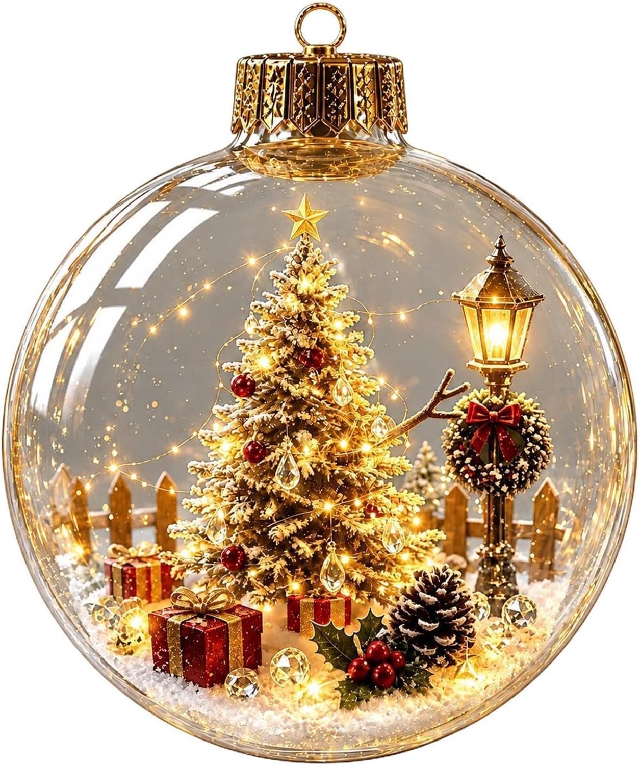 Kerstbal Ornamenten Met Verlichting - Acryl Feestelijke Kamerdecoratie