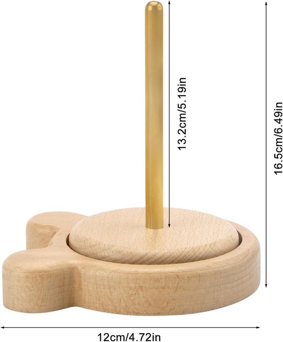 Houten Wolhouder en Unwinder - Draaibare Wol Reel voor Breien en Haken - Compacte Organisator voor DIY Creaties en Handwerken — afbeelding 5