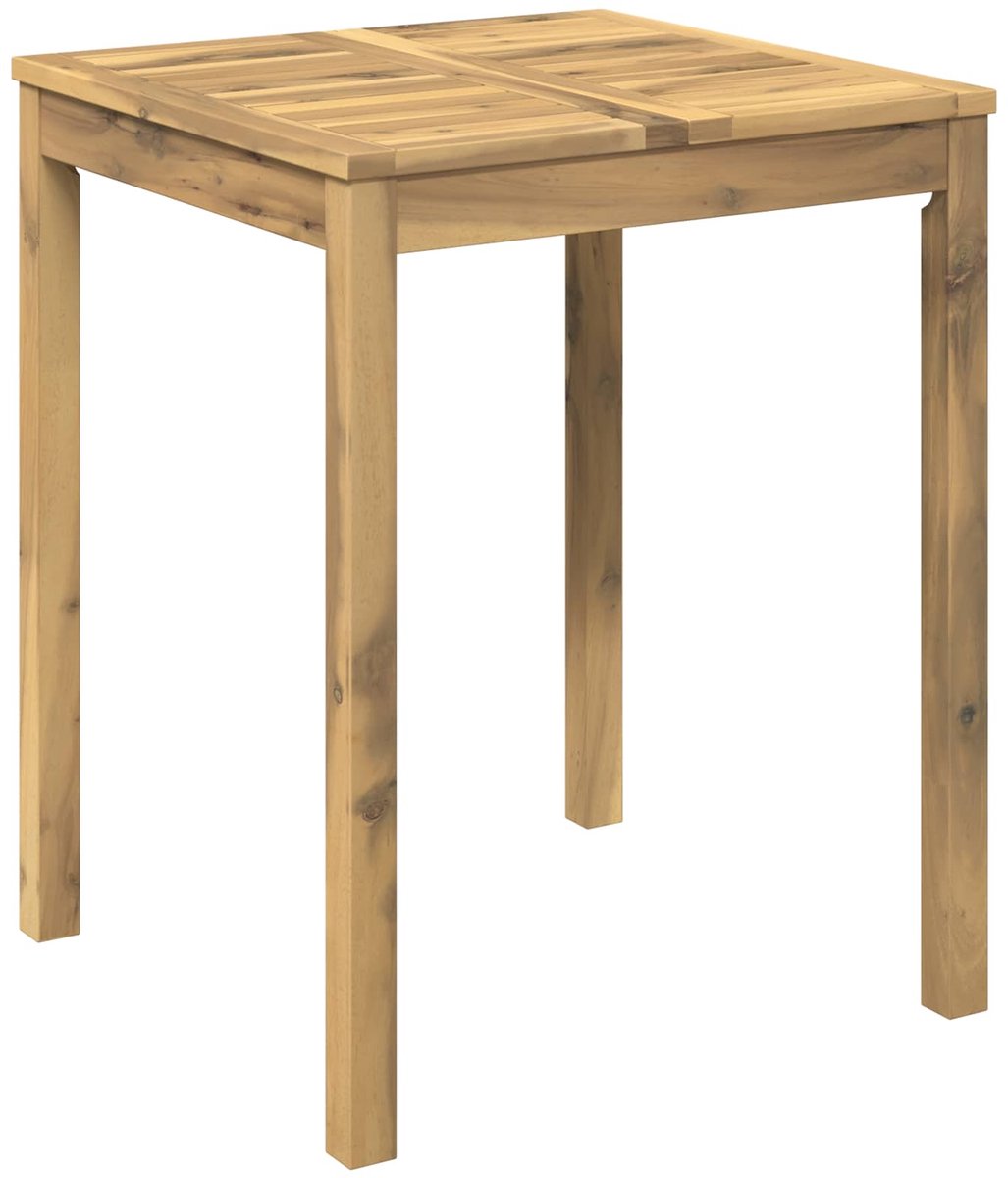 vidaXL Tuin - Eettafel - LAREN - Witgewassen - 60 - x - 60,5 - x - 75 - cm