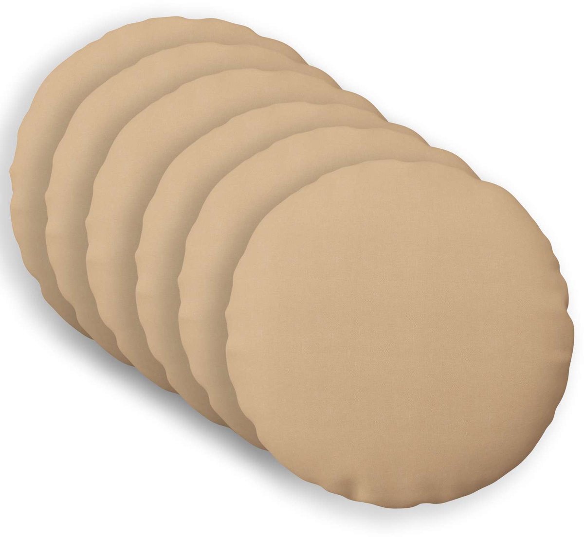 vidaXL Dekenkussen - 6 - st - HEERLEN - Crèmekleurig - Diam. - 30 - cm - Stof
