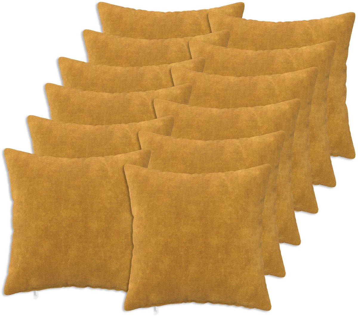 vidaXL Dekenkussen - 12 - st - HEERLEN - Geel - 50 - x - 50 - cm - Microfiber - Fleece
