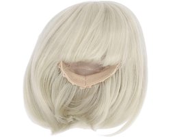 Doll Wig met Rechte Pony, Schouderlengte Korte Haarperruque, Zacht Vezelmateriaal voor Eenvoudig Knippen, Geschikt voor 1/3 Poppen (Matcha Groen)