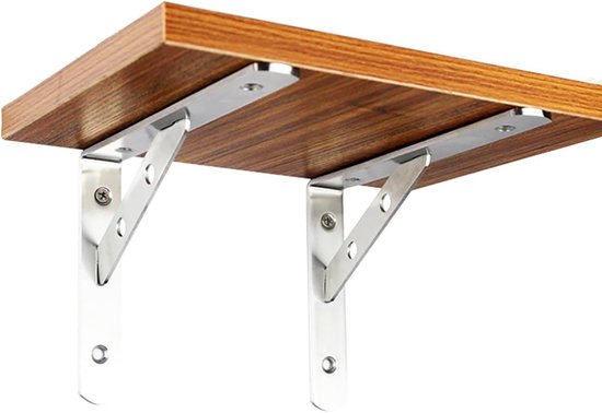 Set van 2 Hoekbeugels in L-vorm van RVS 150 x 110 mm met Schroeven - Duurzaam en Sterk voor Meubelconstructie — afbeelding 4