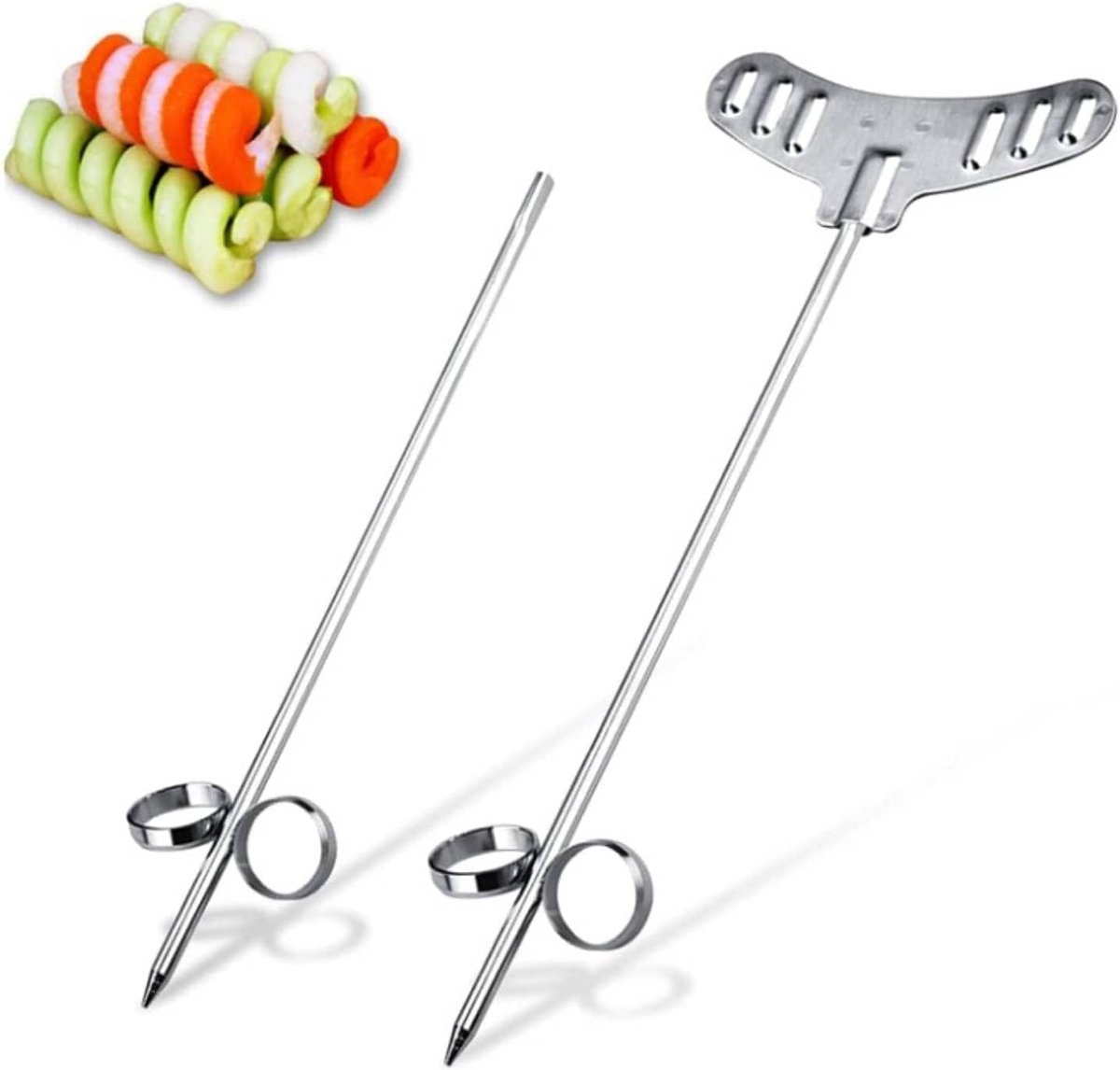 4 stuks Groenten Spiraal Mes, Spiraal Aardappel Cutter Groente Spiraal Cutter Metalen Spiraal Groente Fruit Mes Groente Carving Tool