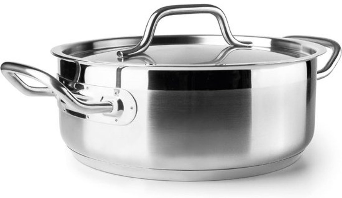 Stalen steelpan 18/10 RVS - Koekenpan - Met antiaanbaklaag