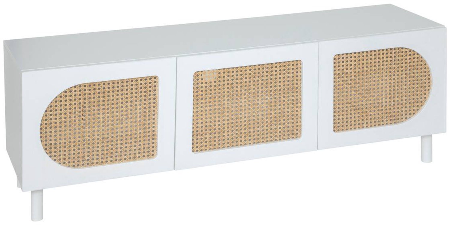 Atmosphera Créateur d'intérieur® TV-meubel met opbergruimte, van rotan met rietvlechtwerk CABRAS Blanc