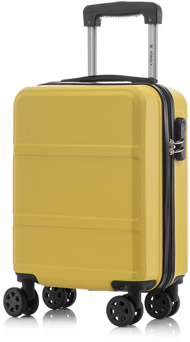 YONSLY Handbagage Koffer - 46x31x20 cm - Reiskoffer 25L - Geel
