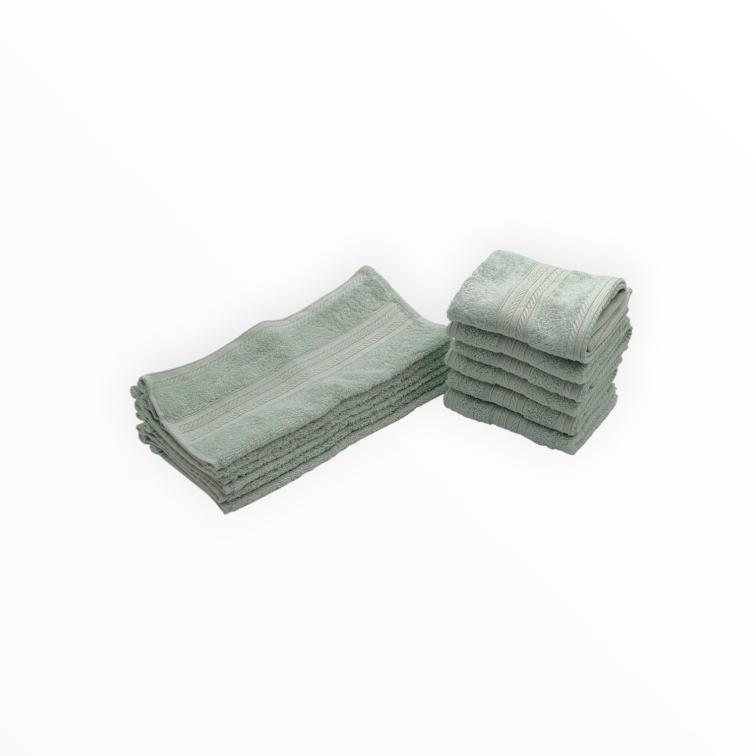 The Linen Room Gastendoekjes – 30 x 30 cm – Set van 12 – 100% Egyptisch Katoen – 600 GSM Dubbelgetwijnd 20/2 Garen – Zacht & Absorberend – Mintgroen