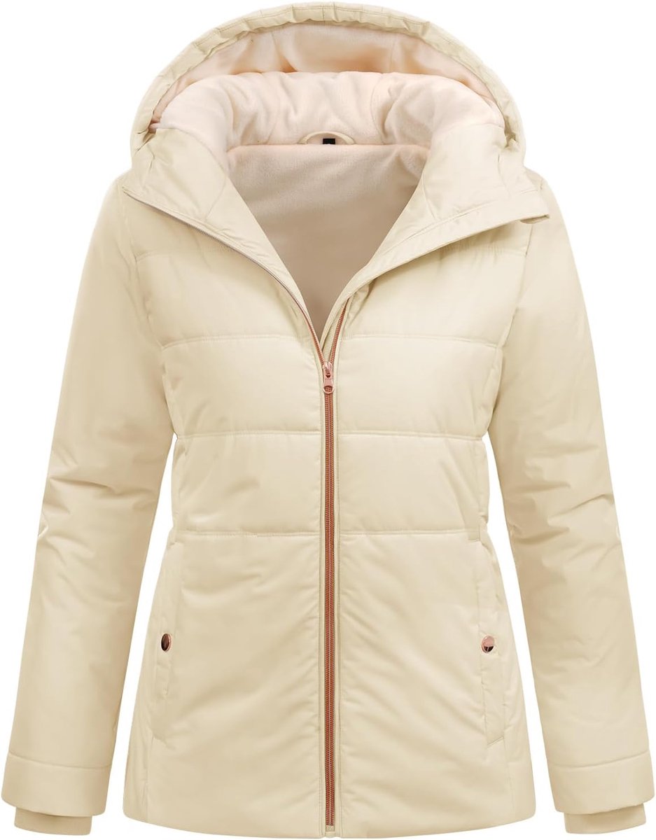 Winter overgangsjas capuchon elegante jas gevoerde jas herfst winter warme jas parka casual outwear met zakken
