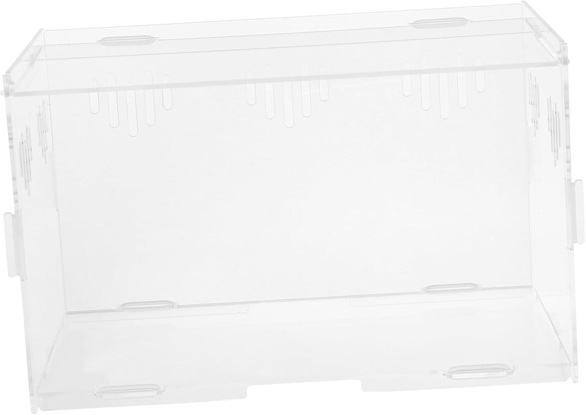1 Stuk Acrylaat Terrarium Box Reptielen Geassembleerde Voedingscontainer met Ventilatieopeningen Goede Lichtdoorlatendheid