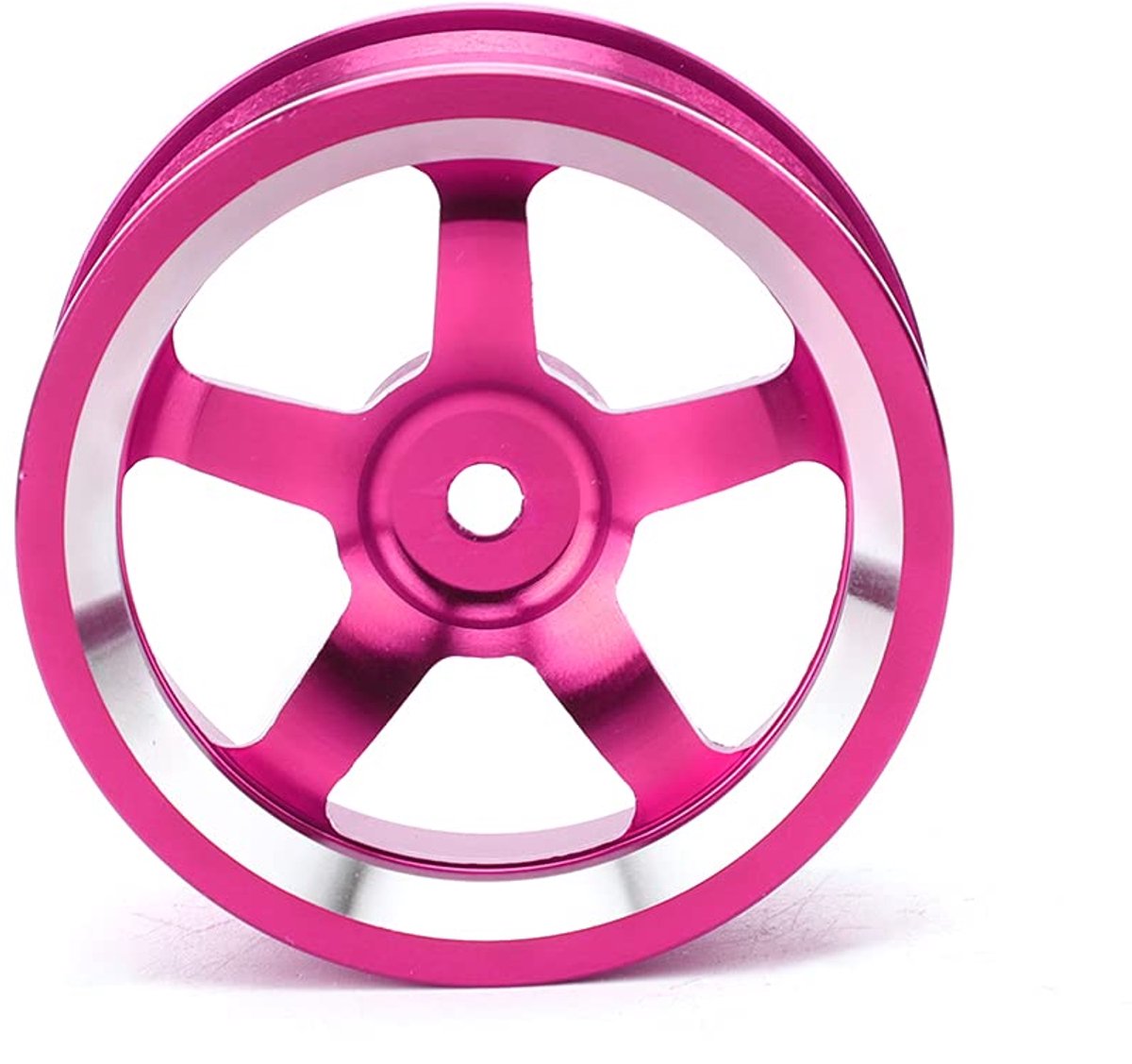 4 Stuks 1/10 Aluminium RC Wielnaven Hoge Prestaties Lichtgewicht Duurzame Geanodiseerde Afwerking Vervangende Onderdelen voor 94123 D4 Touring Drift Auto's Meerdere kleure (Roze)