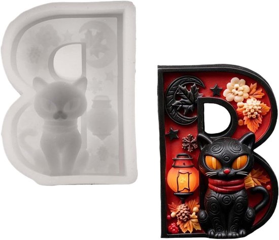 Kat hars schimmel 3D handgemaakte zwarte kat decoratie — afbeelding 5