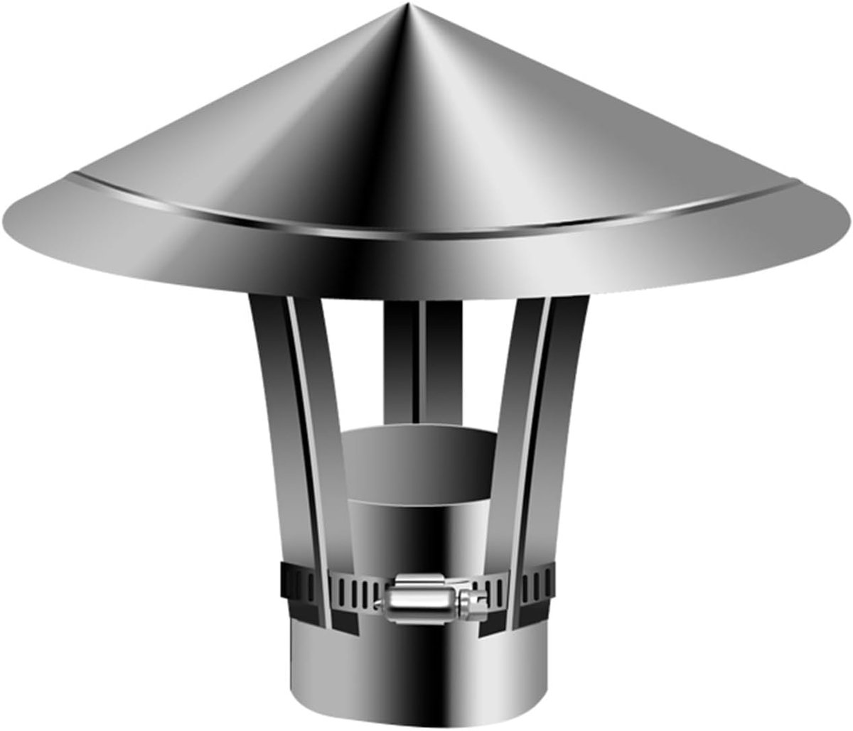 Schoorsteenkap voor houtbranders - 80-300 mm (9,05 inch) rookkanaalafdekking, regenbescherming, roestbestendig, eenvoudige installatie, efficiënte ventilatie