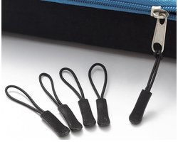 10 Stuks Ritstrekker - Rits opener / sluiter – Ritssluiter - Zipper Puller - Ritssluiting - Ritskoord – Ritshulp - Zwart - LOUZIR