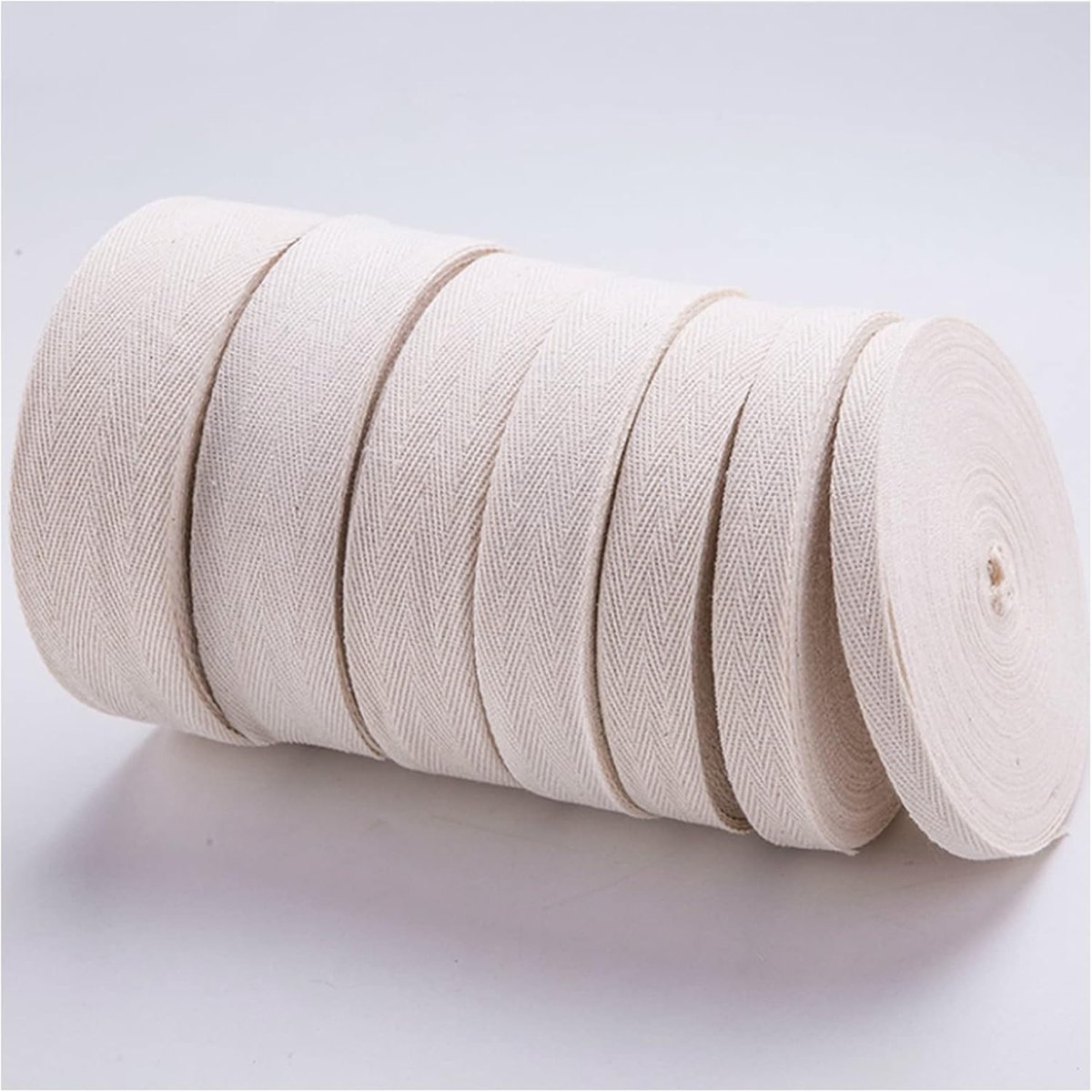 50 yards 100% katoen lint hoge taaiheid riem tas labbon naaien tape bias binding Diy Ambachten accessoires Satijnen Lint (Color: BEIGE, Size: 10MMX50YARD)
