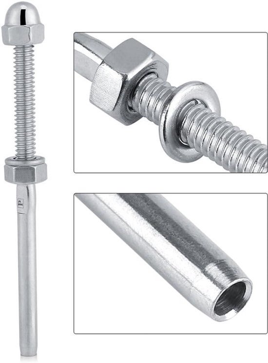 RVS Leuning Kabelspanner Stud End Terminal Hardware 10 stuks - Metaal Post Systeem van Merkloos — afbeelding 3