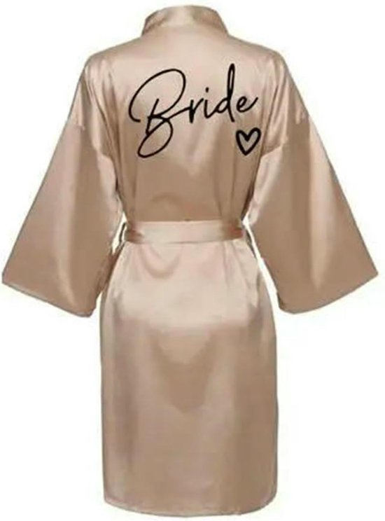 Gown Wedding Party Team Bride Robe With Black Letters Kimono Satin Pajamas Bridesmaid Bathrobe-bride -l — afbeelding 5