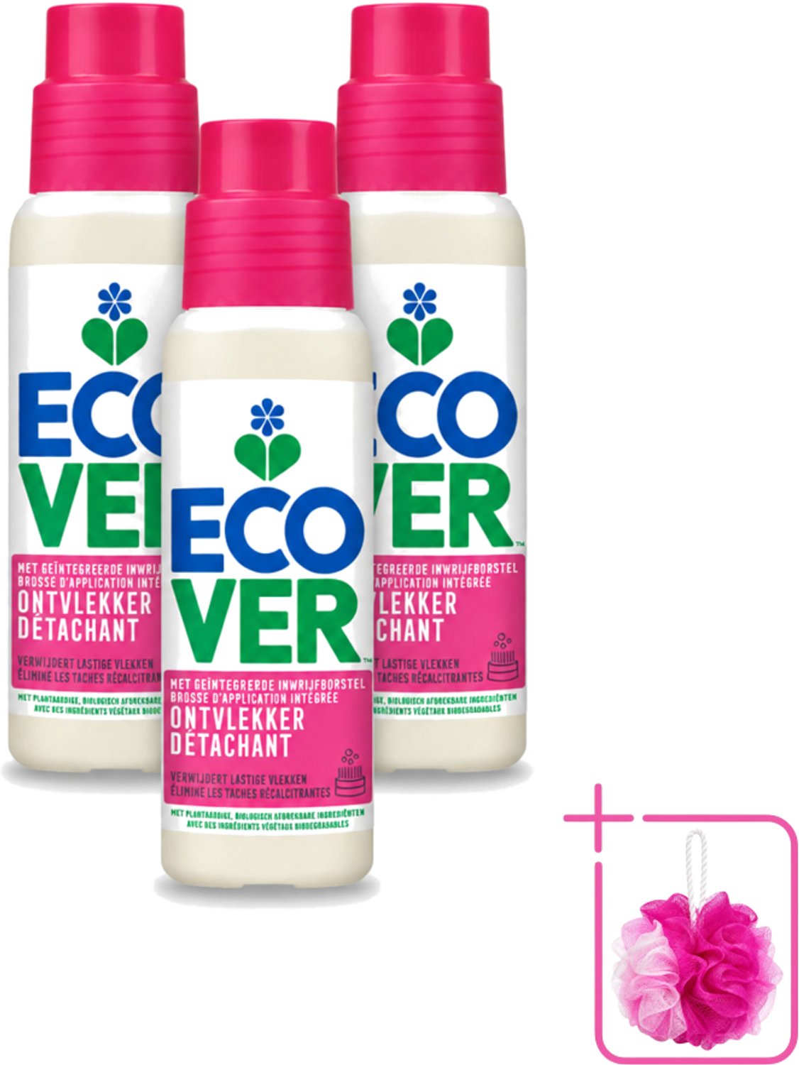 3 x Ecover - Ontvlekkingsmiddel - 200 ml - Bulkverpakking - Ontvlekken - Douchemop - Vlekken verwijderen
