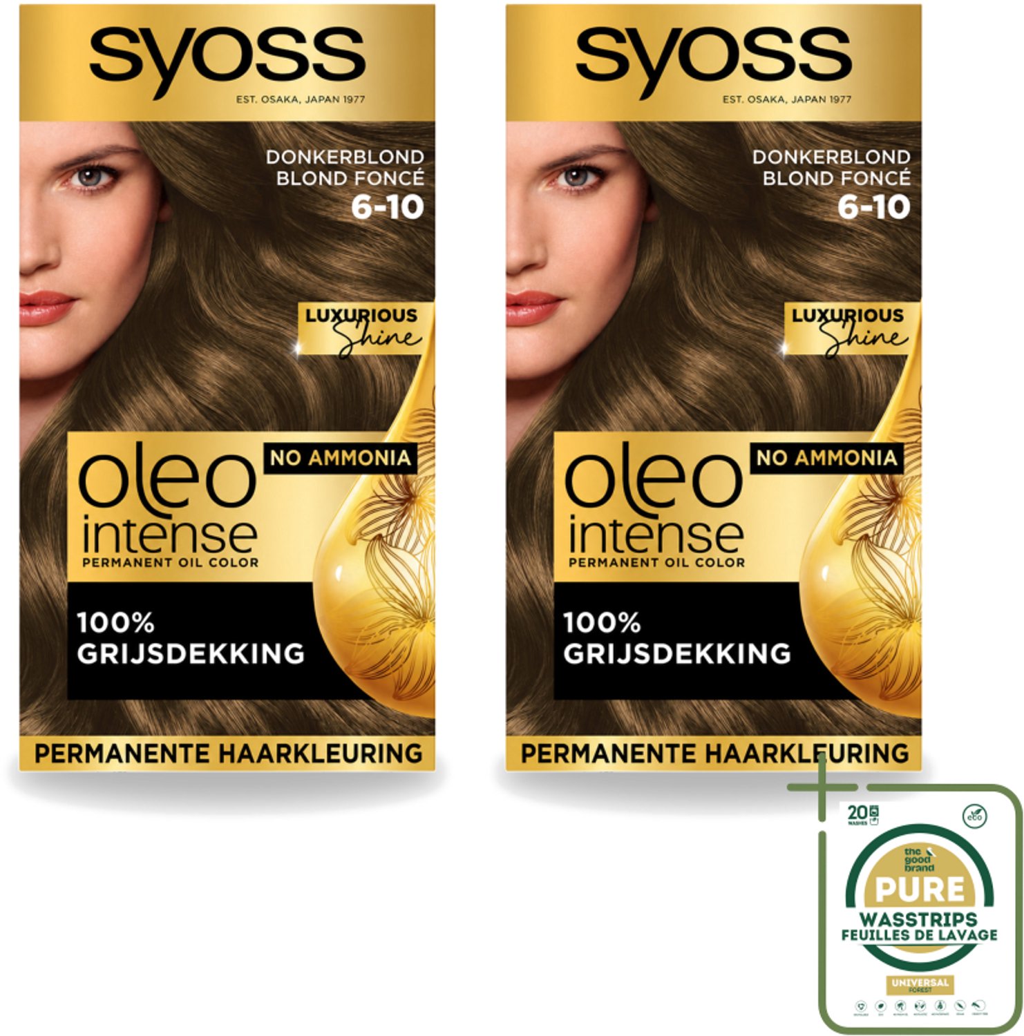 2 x SYOSS - Oleo Intense 6-10 - Haarverf - Permanente Haarkleuring - Donkerblond - Langdurige Kleur - Wasstrips - Haarverf - Haarkleuring - Donkerblond - Permanente Haarkleuring - Zonder Ammoniak