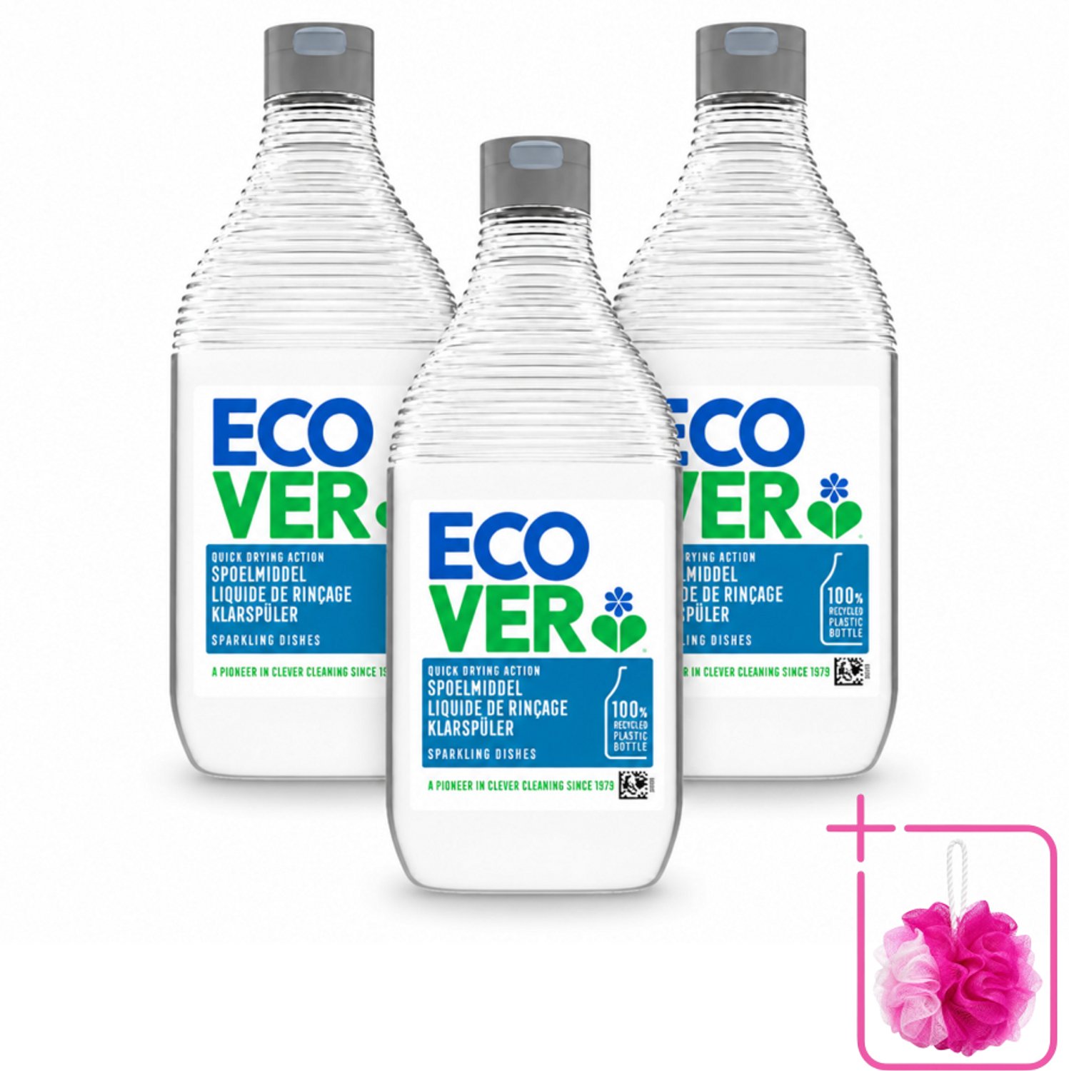 3 x Ecover - Spoelmiddel - 450 ml - Bulkverpakking - Spoelmiddel - Douchemop - Vaatwas