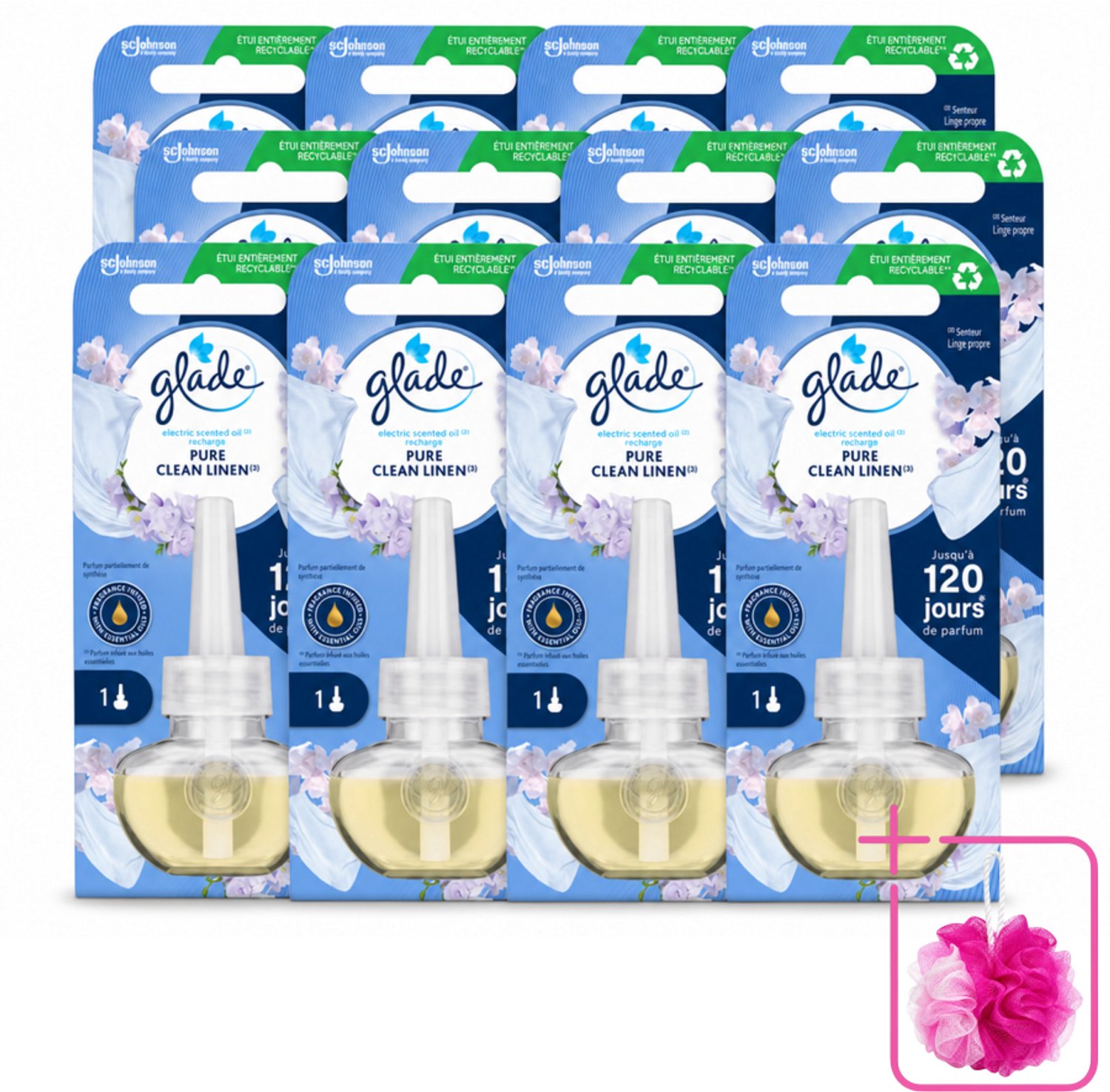 12 x Glade - Navulling Elektrische Olie - Pure Clean Linen - Zonder Houder - Bulkverpakking - Geur - Douchemop - Linen